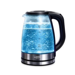 Lumme Glass Kettle 1.8L, LED Lighting, 360° Swivel Base Hervidor eléctrico