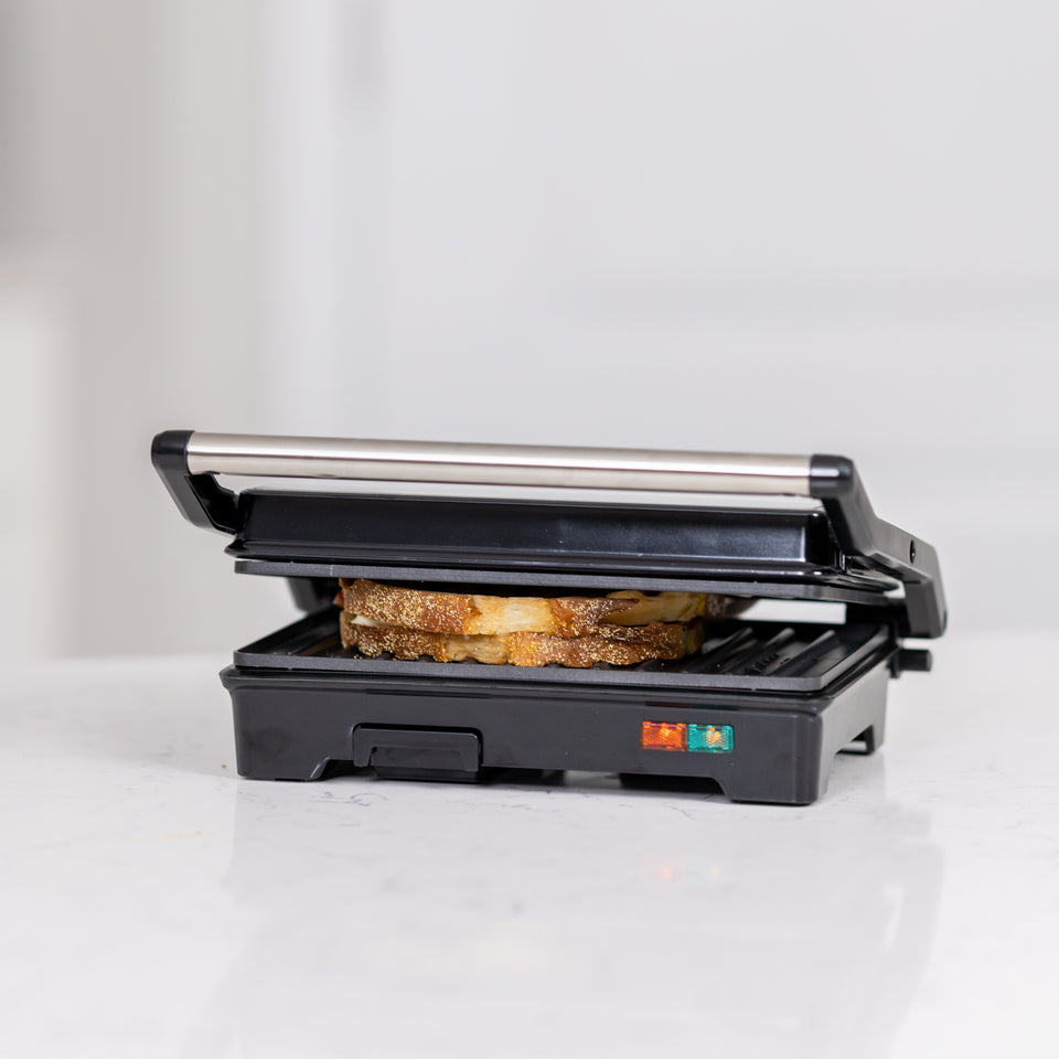 Lumme Panini Press Grill Indoor Sandwich Maker 2 slice Non-stick Versatile Grill, Opens 180 Degrees