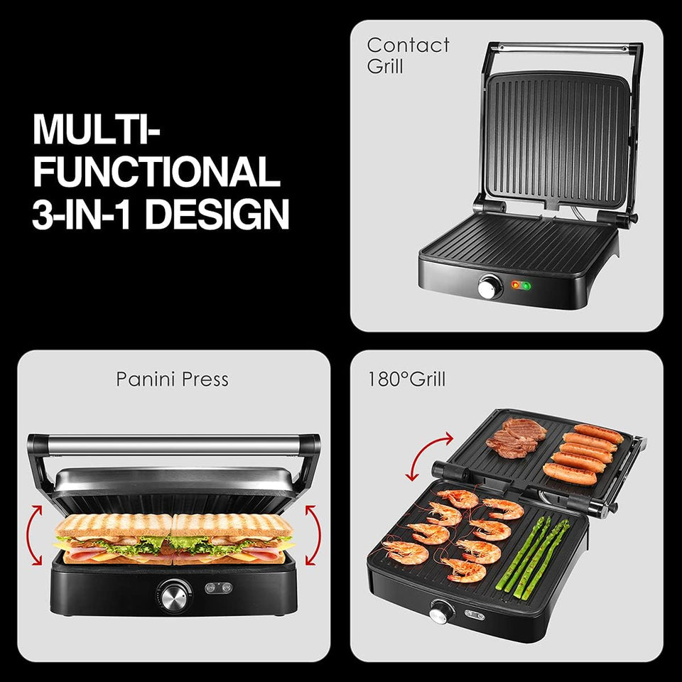 Lumme Panini Press Grill Indoor Sandwich Maker 4 Slice