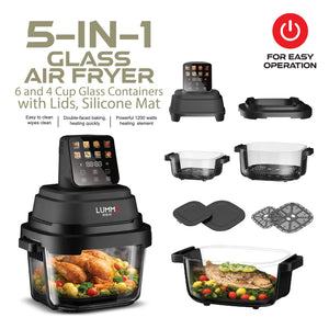 LummeHome 5-in-1 Glass Air Fryer